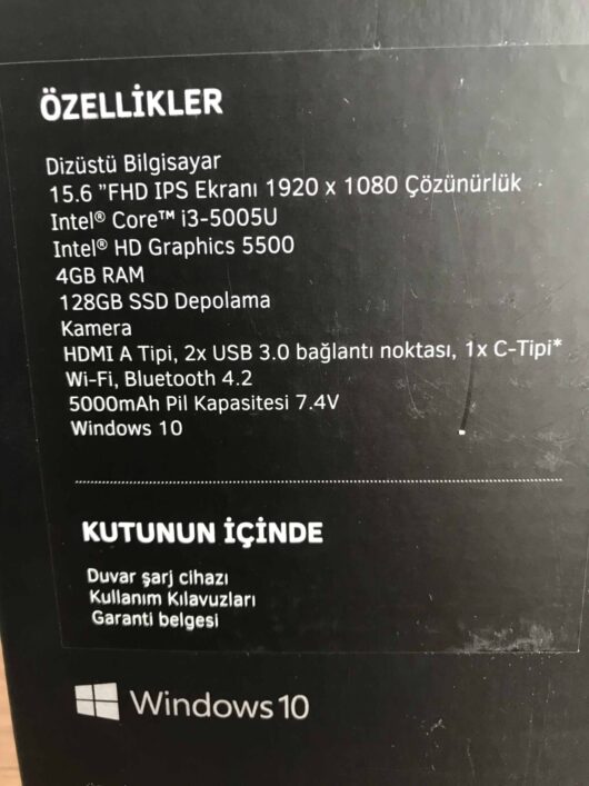I-Life Zed Air CX3 SIFIR i3 5005U 4GB 128GB SSD 15.6" FHD - Görsel 2