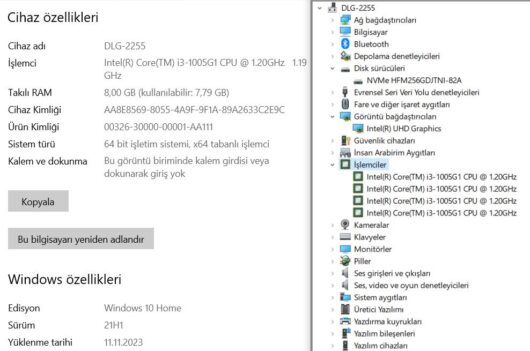 Acer Aspire 3 A315-56-34JZ Intel Core i3 1005G1 8GB 256GB SSD 15.6" FHD NX.HS5EY.004 (İKİNCİ EL) - Görsel 10
