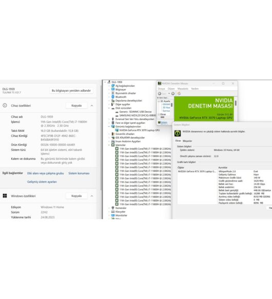 Monster Tulpar T5 V21.7 Intel Core i7 11800H 16GB 512GB SSD RTX3070 15.6" QHD 165Hz (İKİNCİ EL) - Görsel 5