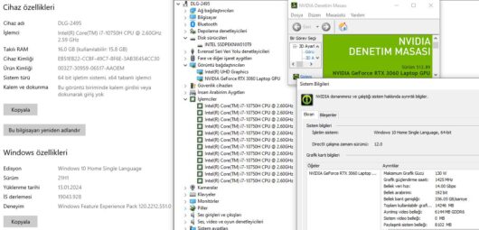 Monster Tulpar T7 V20.3 Intel Core i7 10750H 16GB 512GB SSD RTX3060 17.3" FHD 144Hz (İKİNCİ EL) - Görsel 10