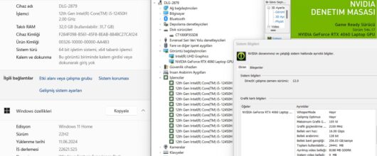 Casper Excalibur G870.1245-BFB0X-B Intel Core i5 12450H 32GB 1TB SSD RTX4060 15.6" FHD 144Hz (İKİNCİ EL) - Görsel 5