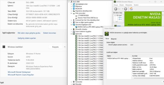 Monster Tulpar T7 V20.6.2 Intel Core i7 13700H 32GB RAM 1TB SSD RTX4060 17.3" FHD 144Hz (İKİNCİ EL) - Görsel 5