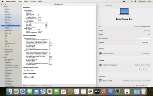 Apple MacBook Air M1 8GB 256GB SSD macOS 13.3" QHD+ Gümüş MGN93TU/A (İKİNCİ EL) - Görsel 10