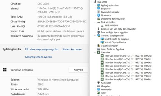 Huawei MateBook D15 BoDE-WFE9 Intel Core i7 1195G7 16GB 512GB SSD Iris Xe 15.6" FHD W11 (İKİNCİ EL) - Görsel 5