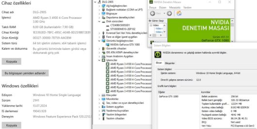 AMD Ryzen 3 4100 8GB RAM 240GB SSD 1TB HDD GTX1080 8GB KASA (İKİNCİ EL) - Görsel 3
