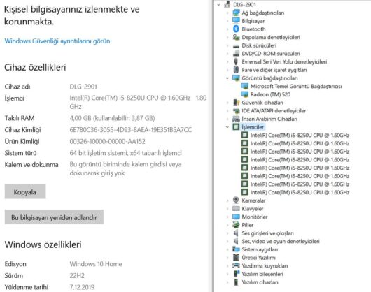 Dell Vostro 3578 Intel Core i5 8250U 4GB 240GB SSD R5 M420 2GB 15.6" FHD (İKİNCİ EL) - Görsel 5