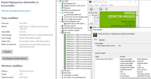 AMD Ryzen 7 5700X 32GB RAM 500GB SSD RTX4060Ti 16GB 750W Power KASA (İKİNCİ EL) - Görsel 4
