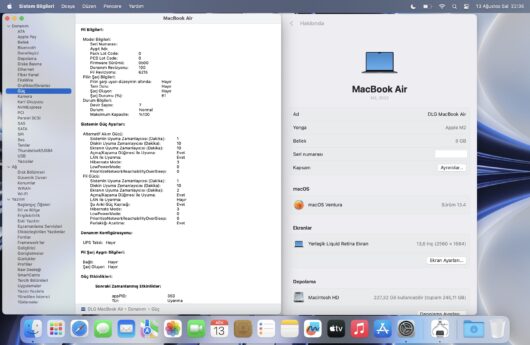 Apple MacBook Air M2 Çip 8GB 256GB SSD macOS 13.6" Gece Yarısı MLY33TU/A (F KLAVYE) (İKİNCİ EL) - Görsel 5