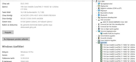 Lenovo ThinkPad X1 Nano Gen 1 Intel Core i7 1160G7 16GB 512GB SSD Iris Xe 13" W10 Pro 2K UHD 20UN002UGE (İKİNCİ EL) - Görsel 5