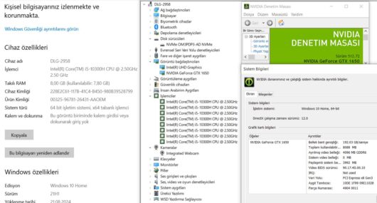 Dell G3 Intel Core i5 10300H 8GB 256GB SSD GTX1650 15.6" FHD 120Hz (İKİNCİ EL) - Görsel 5