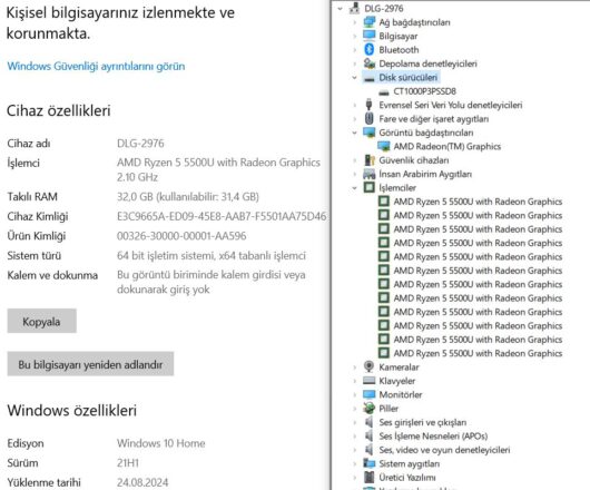 Casper Nirvana X600.5500 AMD Ryzen 5 5500U 32GB 1TB SSD 15.6" FHD (İKİNCİ EL) - Görsel 5