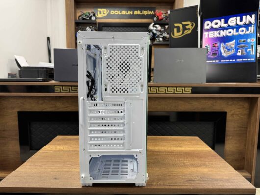 Revenge Colorful Beyaz 3 Fanlı 10 Mod RGB Işıklı Şeffaf Panel ATX Gaming Boş Bilgisayar Kasası - Görsel 4