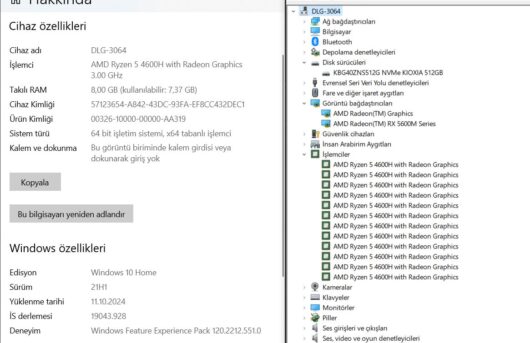 Dell G5 SE 15 5505 AMD Ryzen 5 4600H 8GB 512GB SSD RX5600M 15.6" FHD 6SR54W85C (İKİNCİ EL) - Görsel 5