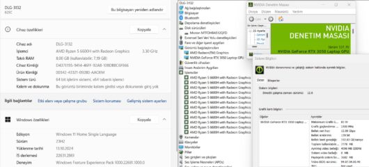 Lenovo IdeaPad Gaming 3 16ARH7 AMD Ryzen 5 6600H 8GB RAM 512GB SSD RTX3050 16" FHD+ W11 165Hz 82SC0032TX (İKİNCİ EL) - Görsel 5
