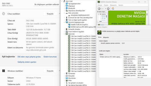 Monster Abra A5 V20.2.2 Intel Core i5 13500H 32GB RAM 1TB SSD RTX4050 15.6" FHD 144Hz (İKİNCİ EL) - Görsel 5