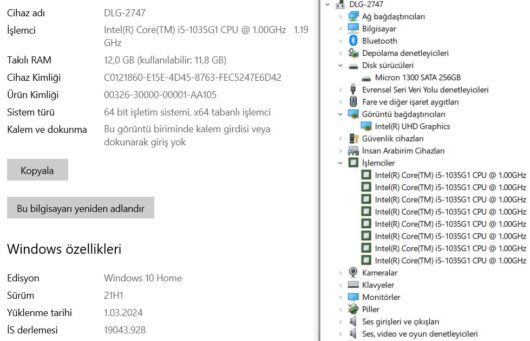 Acer Extensa 15 EX215-52-531X i5 1035G1 12GB 256GB SSD 15.6" FHD NX.EG8EY.002 - Görsel 5