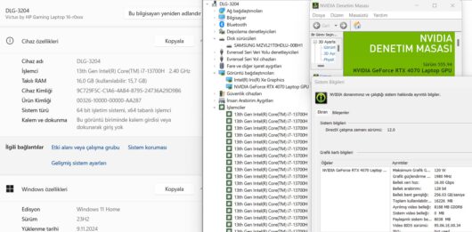 HP Victus 16-R0007NT Intel Core i7 13700H 16GB RAM 1TB SSD RTX4070 16.1" FHD 144Hz 7P6B3EA (İKİNCİ EL) - Görsel 5