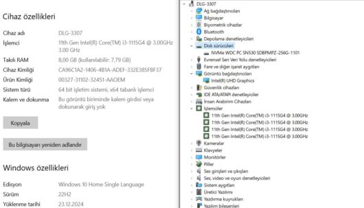 Lenovo Ideapad 3 15ITL6 Intel Core i3 1115G4 8GB RAM 256GB SSD W10 15.6" FHD 82H80147TX (İKİNCİ EL) - Görsel 5