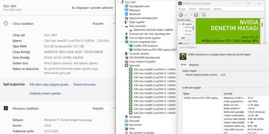 MSI Thin GF63 12UC-673TR Intel Core i5 12450H 16GB RAM 512GB SSD W11 RTX3050 15.6" FHD 144Hz (İKİNCİ EL) - Görsel 5