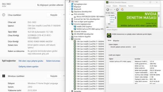 Lenovo LOQ 15IRX9 Intel Core i7 13650HX 16GB RAM 512GB SSD W11 RTX4060 15.6" FHD 144Hz 83DV00G3TR (İKİNCİ EL) - Görsel 5