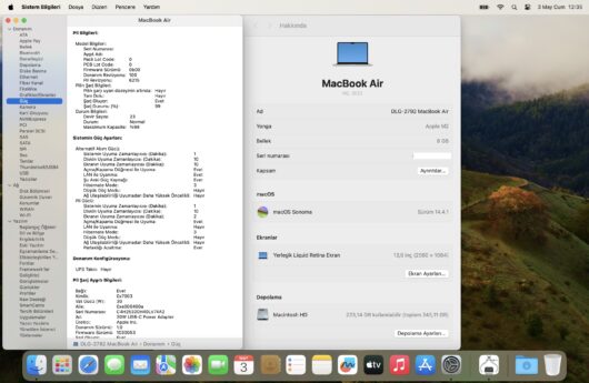 Apple MacBook Air M2 Çip 8GB 256GB SSD macOS 13.6" Gümüş MLXY3TU/A (İKİNCİ EL) - Görsel 10