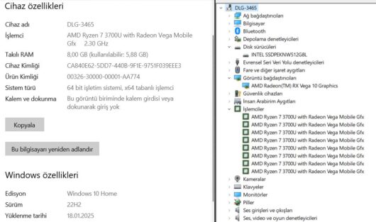 Lenovo IdeaPad S145-15API AMD Ryzen 7 3700U 8GB RAM 512GB SSD 15.6" FHD 81UT008DTX (İKİNCİ EL) - Görsel 5