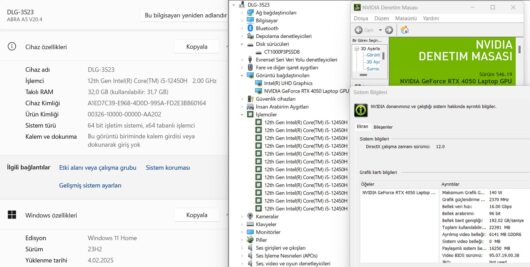 Monster Abra A5 V20.4.2 Intel Core i5 12450H 32GB RAM 1TB SSD RTX4050 15.6" FHD 144Hz (İKİNCİ EL) - Görsel 5