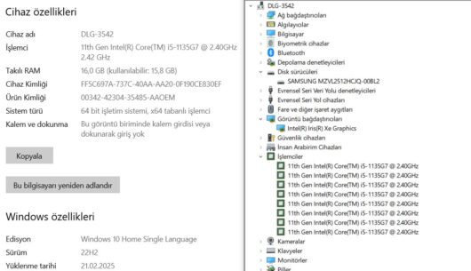 Lenovo Yoga Slim 7 14ITL05 Intel Core i5 1135G7 16GB RAM 512GB SSD Iris Xe W11 14" FHD 82A300C7TX (İKİNCİ EL) - Görsel 5