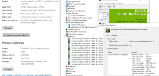 Casper Excalibur G770.1140-BVL0P-B Intel Core i5 11400H 16GB 500GB SSD RTX3050Ti W10 15.6" FHD 144Hz (İKİNCİ EL) - Görsel 5