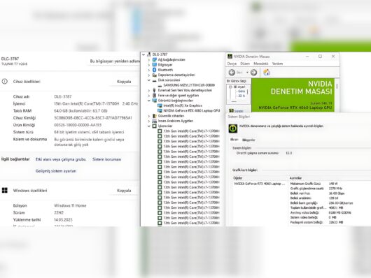 Monster Tulpar T7 V20.6.4 Intel Core i7 13700H 64GB RAM 1TB SSD RTX4060 W11 17.3” FHD 144Hz (İKİNCİ EL) - Görsel 5