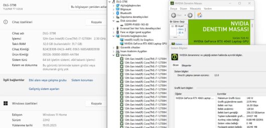 Monster Tulpar T7 V20.8.2 Intel Core i7 12700H 32GB RAM 1TB SSD RTX4060 17.3” FHD 144Hz (İKİNCİ EL) - Görsel 5