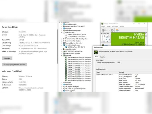 KASA AMD Ryzen 5 1600 16GB RAM 512GB SSD GTX1050Ti (İKİNCİ EL) - Görsel 3
