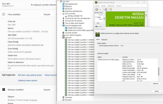 Monster Tulpar T6 V3.3.1 Intel Core i7 13700HX 16GB RAM 1TB SSD RTX5060 W11 16” FHD+ 165Hz (AÇIK KUTU SIFIR) - Görsel 5