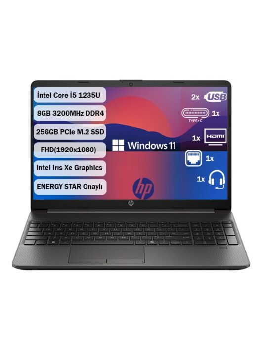 250 Intel Core i5 1235U 8GB 256GB SSD Windows 11 Home 15.6'' Taşınabilir Bilgisayar 9Y6U8AT