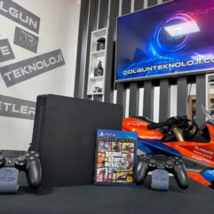 PlayStation 4 Slim 500GB Çift Kol + Grand Theft Auto 5 (GTA 5) Oyun CD’si (İKİNCİ EL)