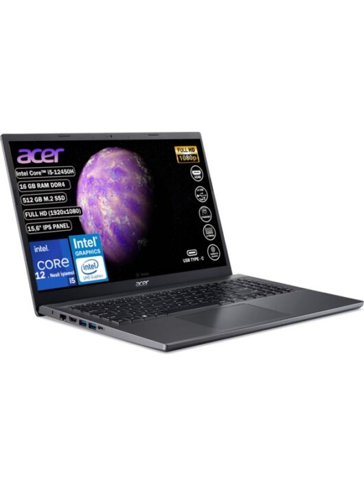 Aspire 5 I5-12450H 16 GB 512 GB SSD FreeDos 15.6" IPS (1920X1080) Taşınabilir Bilgisayar NX.KN4EY.002 - Görsel 4