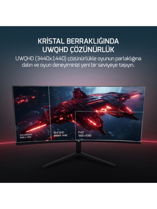 WQ34 34'' 1ms 180Hz Curved 2k Uwqhd 3440*1440 Gaming Monitör - Görsel 8