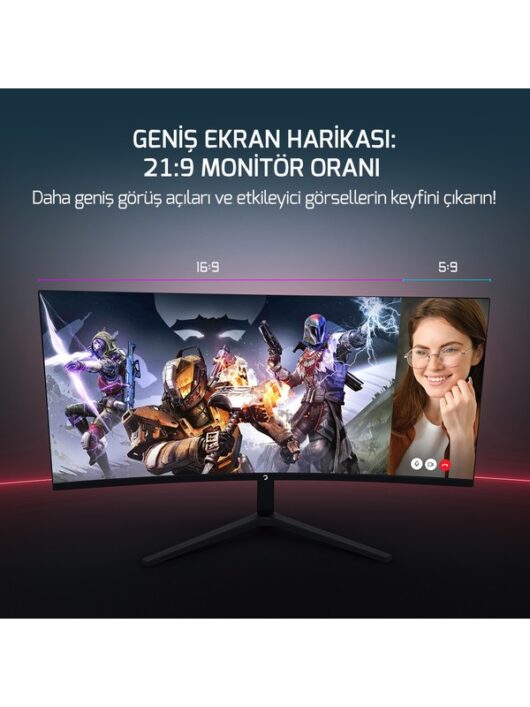 WQ34 34'' 1ms 180Hz Curved 2k Uwqhd 3440*1440 Gaming Monitör - Görsel 7